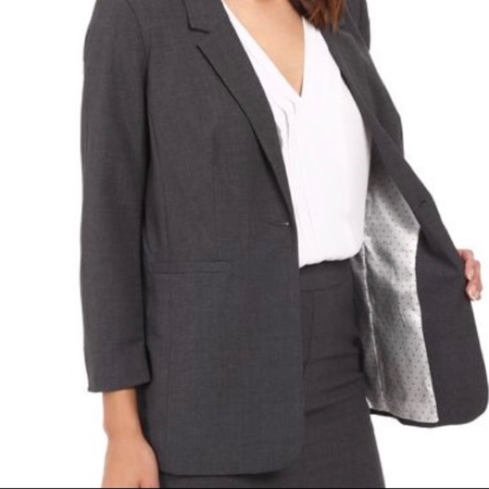 KENSIE HEATHER STRETCH CREPE BLAZER